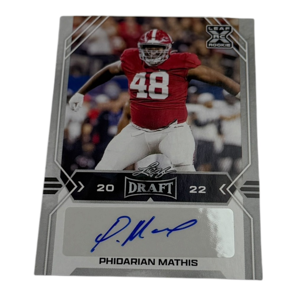2022 Leaf Draft Phidarian Mathis Certified Autograph Rookie‎ Card BA-PM1 Alabama